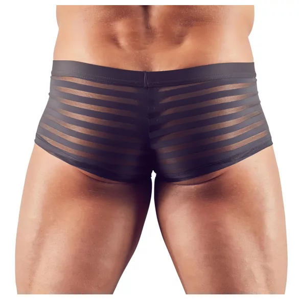 Průhledné pruhované boxerky (černé)