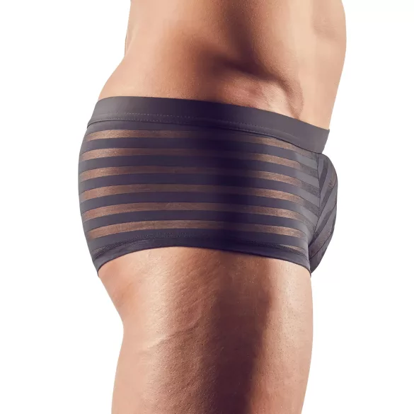 Průhledné pruhované boxerky (černé) - M