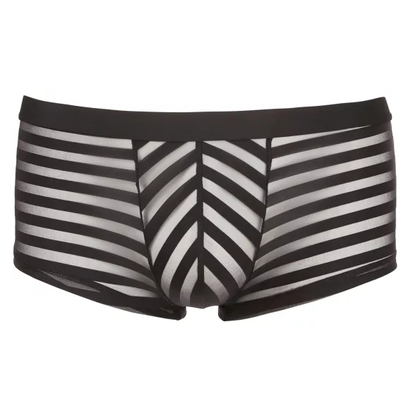 Průhledné pruhované boxerky (černé) - M