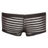 Průhledné pruhované boxerky (černé) - XL