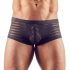 Průhledné pruhované boxerky (černé) - XXL