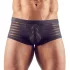 Průhledné pruhované boxerky (černé) - XXL