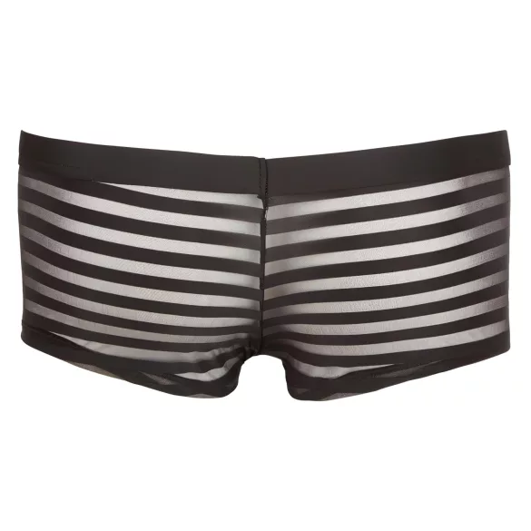 Průhledné pruhované boxerky (černé) - XXL