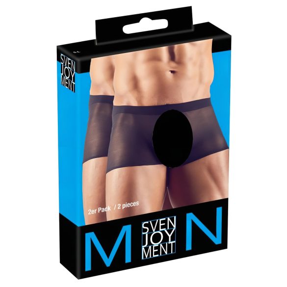Svenjoyment - průhledné boxerky set - černé (2 díly) S-L
