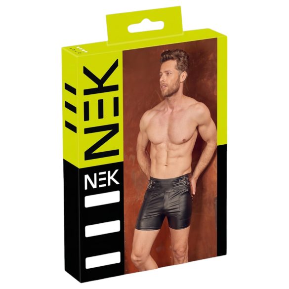 NEK - pánské prodloužené šortky s kovovou sponou (černé) - L