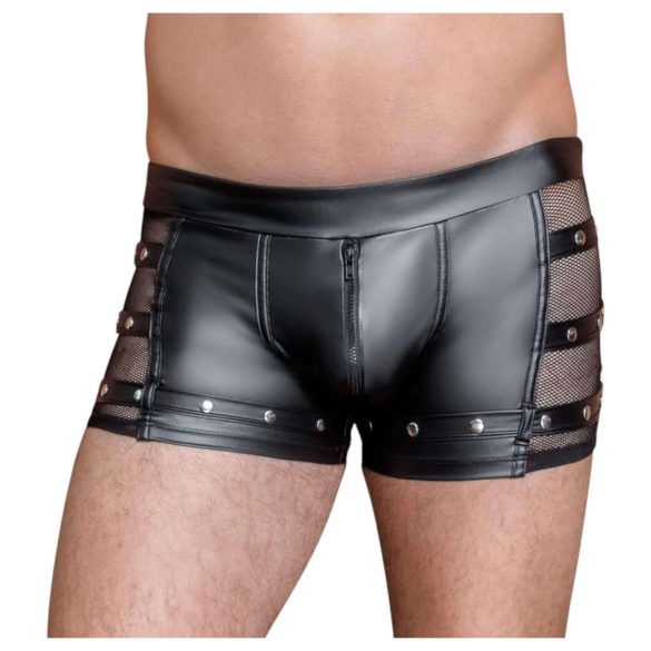 NEK - boxerky s nýty a zipem (černé)