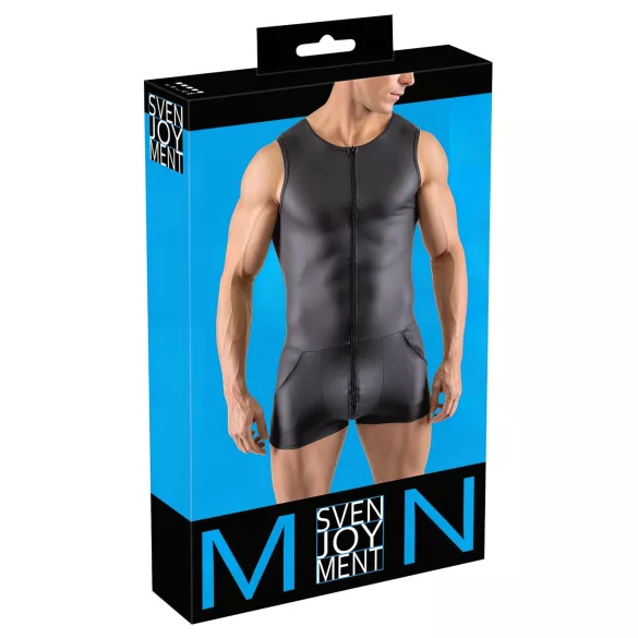 Svenjoyment - bezruký krátký pánský overal (černý) - L