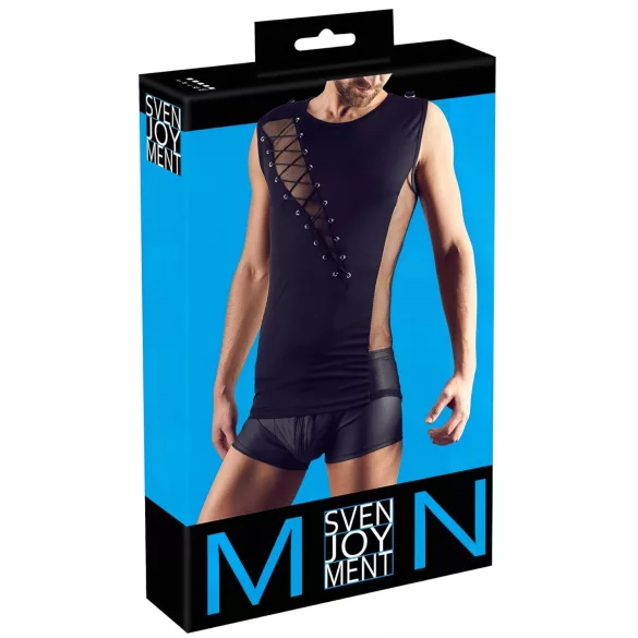 Svenjoyment - jednostranně šněrovací pánský top (černý) - L