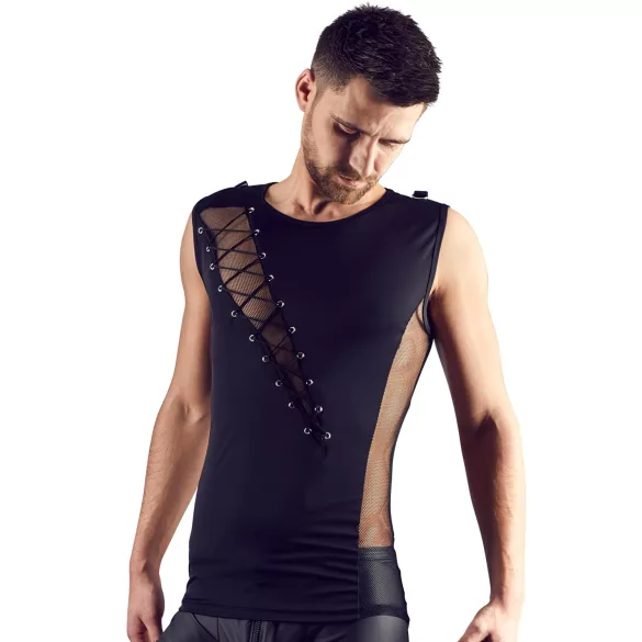 Svenjoyment - jednostranně šněrovací pánský top (černý) - L