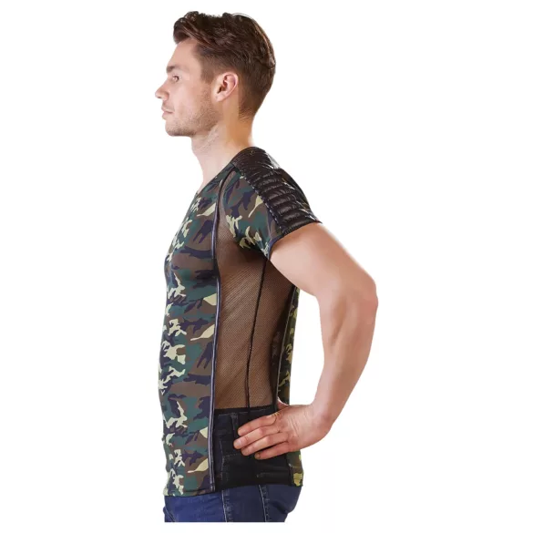 NEK - maskáčová pánská trička (zeleno-hnědá) - 2XL