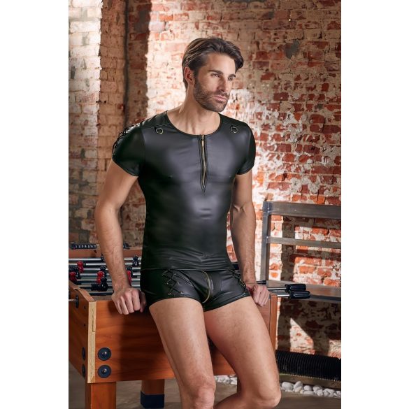 NEK - matný efekt, krátký rukáv, pánské triko (černé) - M