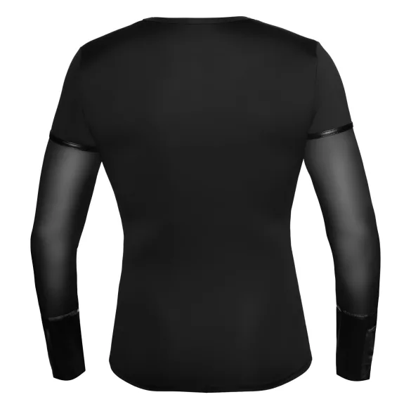NEK - Dlouhý rukáv s křížovými páskami pro muže (černá) - XL