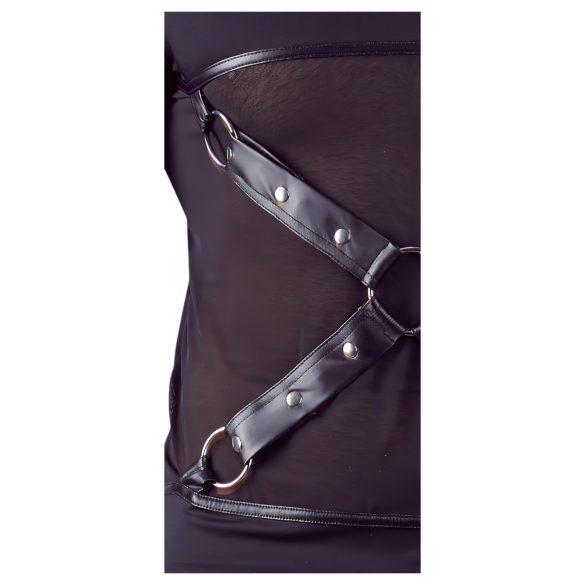 NEK - Dlouhý rukáv s křížovými páskami pro muže (černá) - XL