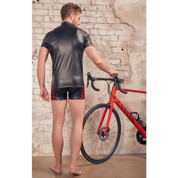 NEK - pánská bunda na zip s červenými vložkami - černá