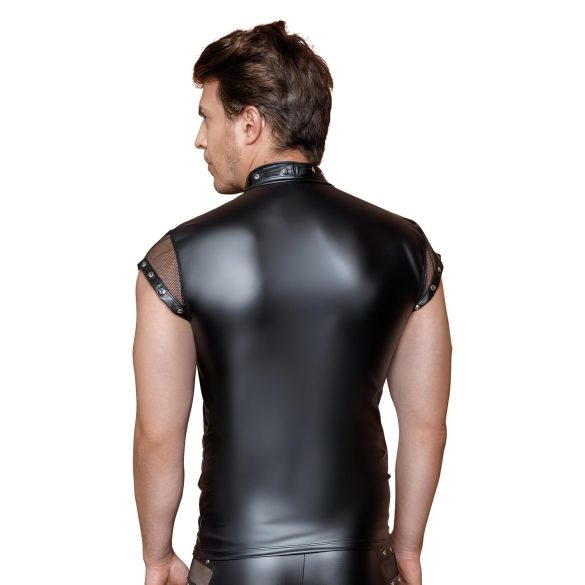 NEK - pánovaný, síťový vložený pánský top (černý) - M