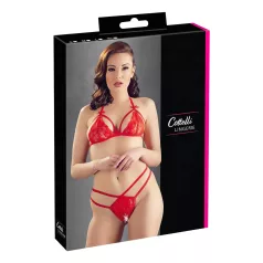 Cottelli - otevřená krajková podprsenka set - červená