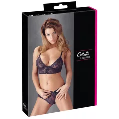   Cottelli - krajková podprsenka set s květinovým vzorem - fialová