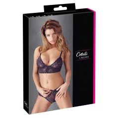   Cottelli - krajková podprsenka set s květinovým vzorem - fialová - M