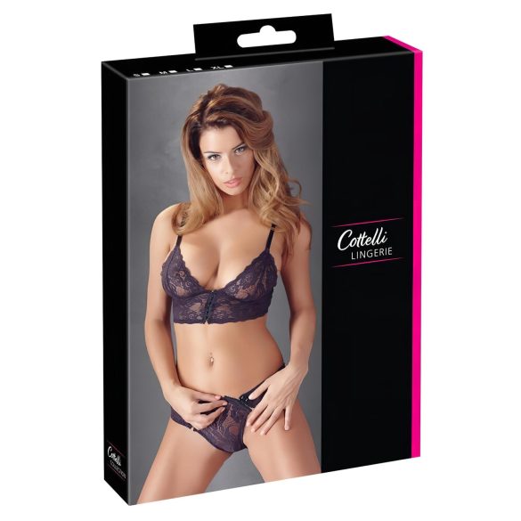 Cottelli - Květinová krajková souprava, fialová - XL