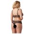 Cottelli Plus Size - krajkový podprsenkový set (černý) - XXL