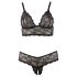 Cottelli Plus Size - krajkový podprsenkový set (černý) - XXL