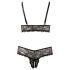 Cottelli Plus Size - krajkový podprsenkový set (černý) - XXL