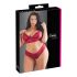 Cottelli Plus Size - měkká krajková souprava podprsenky (červená)