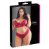 Cottelli Plus Size - měkká krajková souprava podprsenky (červená) - 2XL