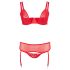 Cottelli Plus Size - variabilní duo spodního prádla (červené) - 95E/2XL