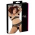 Cottelli Plus Size - perlový podprsenkový set (černý)