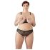 Cottelli Plus Size - perlový podprsenkový set (černý) - 3XL