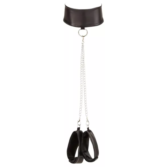 Cottelli Bondage - erotická krajková souprava prádla - lesklá, 4 díly - M