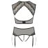 Cottelli Plus Size - krajková souprava s kamínky (černá) - XL