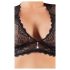 Cottelli Plus Size - krajková souprava s kamínky (černá) - 2XL