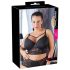Cottelli Plus Size - krajková podprsenka s pásky (černá)