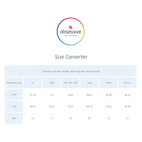 Obsessive - dámská erotická souprava s jemnou výšivkou - černá