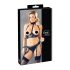 Cottelli Bondage - lesklý košíček s pouty (černý) - L