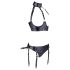 Cottelli Bondage - lesklý košíček s pouty (černý) - XL