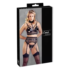   Cottelli Bondage - krajková sada erotického prádla s pouty (černá)