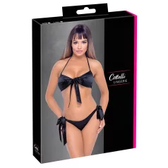 Cottelli - sada podprsenka ve stylu bikin (černá)