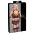 Cottelli Bondage Plus Size - krajková podprsenka sada (černá) - 4XL