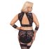 Cottelli Bondage Plus Size - krajková podprsenka sada (černá) - 4XL
