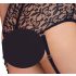 Cottelli Bondage Plus Size - krajková podprsenka sada (černá) - 4XL