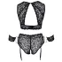 Cottelli Bondage Plus Size - krajková podprsenka sada (černá) - 4XL