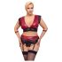 Cottelli Bondage Plus Size - krajková podprsenka set (červený)