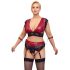 Cottelli Bondage Plus Size - krajková podprsenka set (červený)
