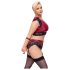Cottelli Bondage Plus Size - krajková podprsenka set (červený)