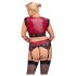 Cottelli Bondage Plus Size - krajková podprsenka set (červený)