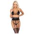 Kissable - Set s páskovou podprsenkou (černá) - L/XL