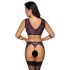 Cottelli Bondage - černofialový set prádla s pouty - XL